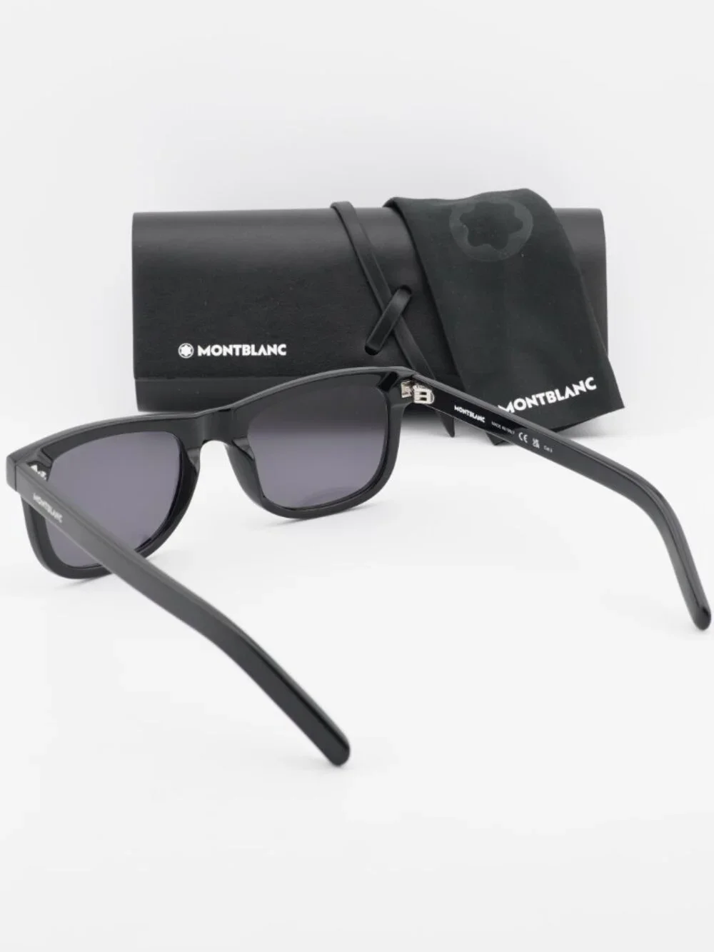 Montblanc MB0260S 001 Square Sunglasses - Black / Smoke